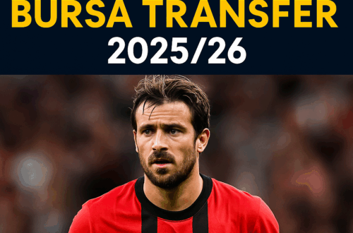 Update bursa transfer 2025/26 dengan pemain sepak bola di stadion malam