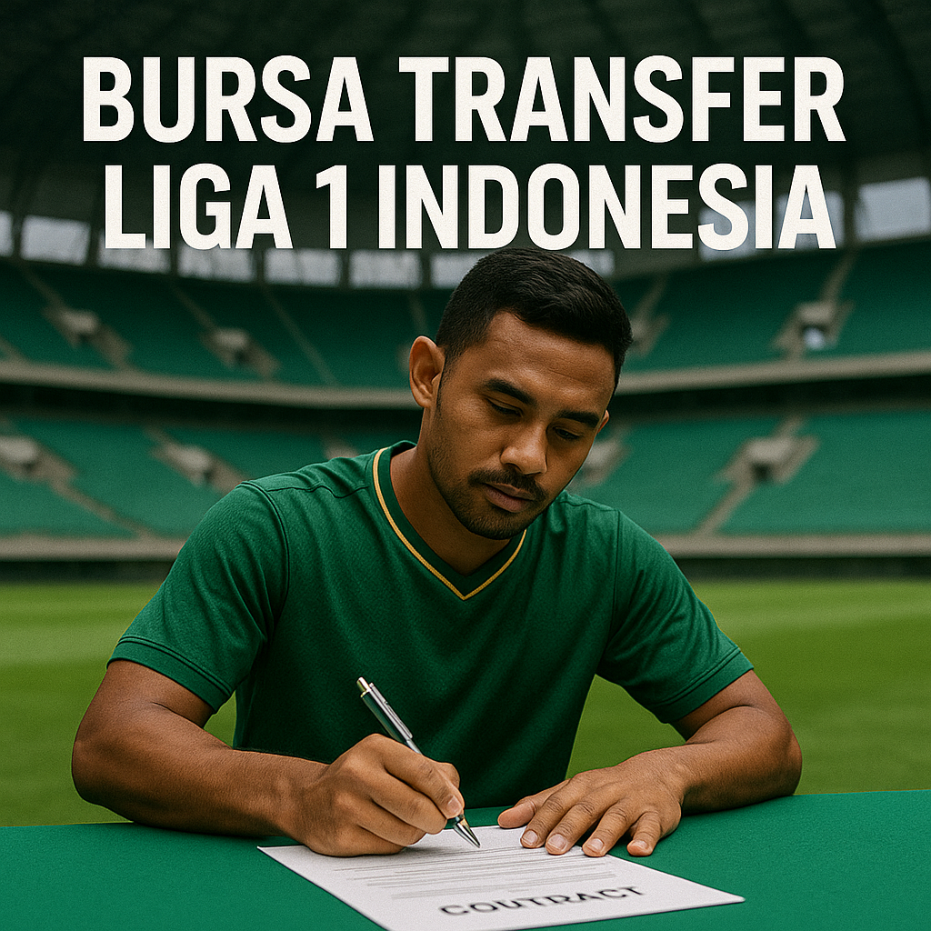 pemain sepak bola Indonesia menandatangani kontrak transfer di stadion